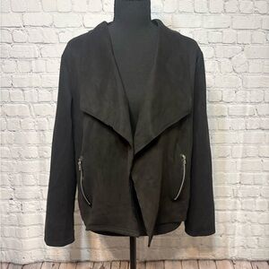 SHEIN Black Blazer with Zipper Details